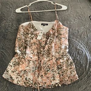 Brand new Express adjustable spaghetti strap top in size Medium. Sexy & Flowy